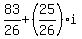 83%2F26%2B%2825%2F26%29i