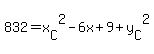 832+=+x%5BC%5D%5E2-6x%2B9+%2B+y%5BC%5D%5E2