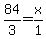 84%2F3=x%2F1