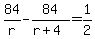 84%2Fr-84%2F%28r%2B4%29=1%2F2