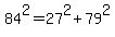 84%5E2+=+27%5E2+%2B+79%5E2