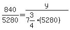 840%2F5280=y%2F%287%263%2F4%285280%29%29