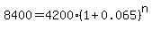 8400=4200%281%2B0.065%29%5En