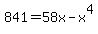 841=58x-x%5E4%29