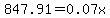 847.91=0.07x