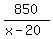850%2F%28x-20%29