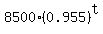 8500%2A%280.955%29%5Et