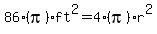 86%28pi%29ft%5E2=4%28pi%29r%5E2