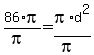 86%2Api%2F%28pi%29=pi%2Ad%5E2%2F%28pi%29