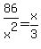 86%2Fx%5E2=x%2F3