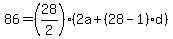 86=%2828%2F2%29%282a%2B%2828-1%29d%29