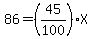 86=%2845%2F100%29X