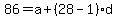 86=a%2B%2828-1%29d