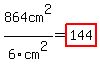 864cm%5E2%2F6cm%5E2=highlight%28144%29