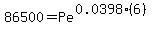 86500=Pe%5E%280.0398%286%29%29