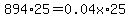 894%2A25=0.04x%2A25