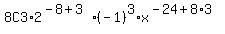 8C3%2A2%5E%28-8%2B3%29%28-1%29%5E3%2Ax%5E%28-24%2B8%2A3%29