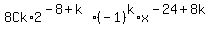 8Ck%2A2%5E%28-8%2Bk%29%28-1%29%5Ek%2Ax%5E%28-24%2B8k%29
