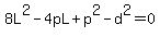 8L%5E2-4pL%2Bp%5E2-d%5E2=0