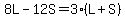 8L-12S=3%28L%2BS%29
