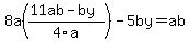 8a%28%2811ab-by%29%2F4a%29+-+5by+=+ab
