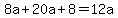 8a%2B20a%2B8=12a