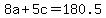 8a%2B5c=180.5
