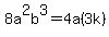 8a%5E2b%5E3=4a%283k%29