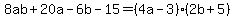 8ab%2B20a-6b-15=%284a-3%29%282b%2B5%29