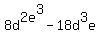 8d%5E2+e%5E3-18d%5E3e