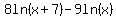 8ln%28x%2B7%29-9ln%28x%29