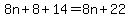8n%2B8%2B14=8n%2B22