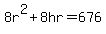 8r%5E2%2B8hr=676