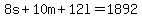 8s+%2B+10m+%2B+12l+=+1892