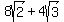 8sqrt%282%29%2B4sqrt%283%29