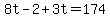 8t-2%2B3t+++=174