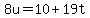8u=10%2B19t