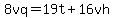 8vq+=+19t%2B16vh