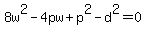 8w%5E2-4pw%2Bp%5E2-d%5E2=0