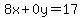 8x%2B0y=17