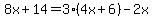 8x%2B14=3%284x%2B6%29-2x