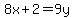 8x%2B2=9y