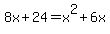 8x%2B24=x%5E2%2B6x