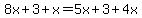 8x%2B3%2Bx=5x%2B3%2B4x