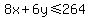 8x%2B6y+%3C=+264