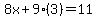 8x%2B9%283%29=11