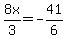 8x%2F3+=+-41%2F6