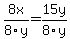 8x%2F8y=15y%2F8y