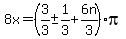 8x=+%283%2F3+%2B-+1%2F3+%2B6n%2F3%29pi