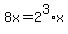 8x=2%5E3%2Ax
